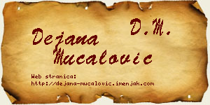 Dejana Mučalović vizit kartica